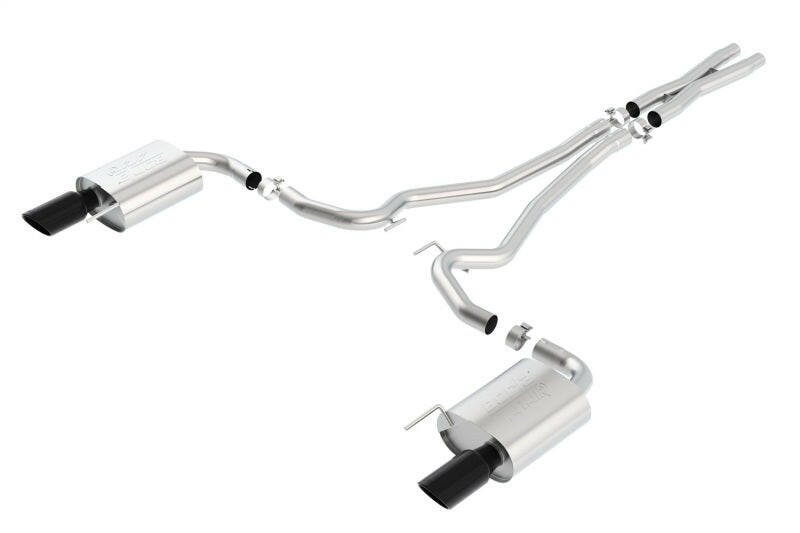 Borla Atak S Cat-Back 15-17 Ford Mustang GT 5.0L V8 MT/AT 2.5in pipe 4in tip (Black Chrome) Catback Borla