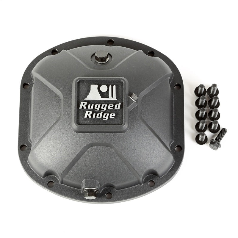 Rugged Ridge Boulder Aluminum Differential Cover Dana 30 Black Diff Covers Rugged Ridge