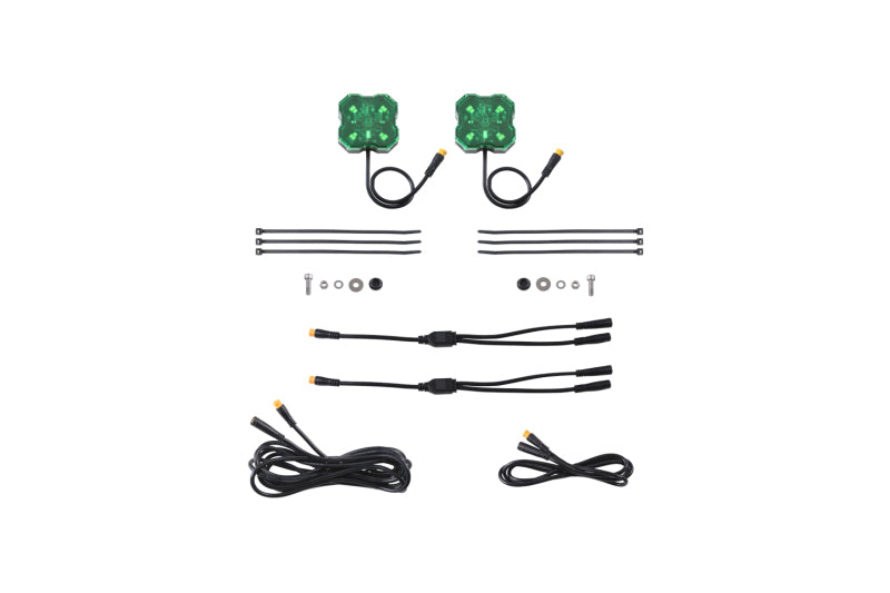 Diode Dynamics Stage Series Single Color LED Rock Light - Green M8 (2-pack) Light Accessories and Wiring Diode Dynamics