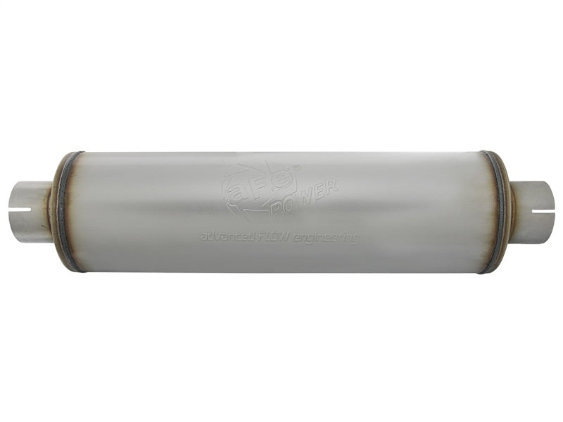 aFe MACH Force-Xp 409 SS Muffler 3-1/2in ID Center/Center x 7in Dia x 24in L - Round Body Muffler aFe