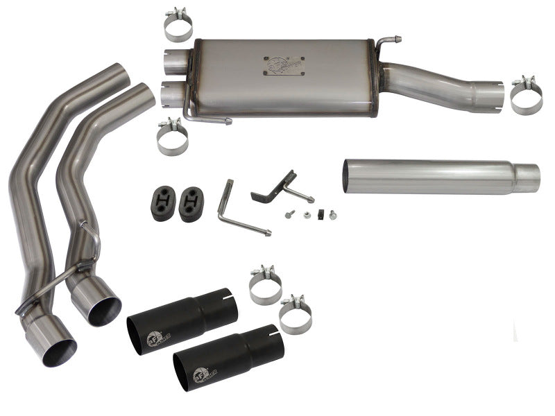 aFe Rebel Exhausts Cat-Back SS Ford F-150 04-08 V8 4.6/5.4L w/ Black Tips Catback aFe