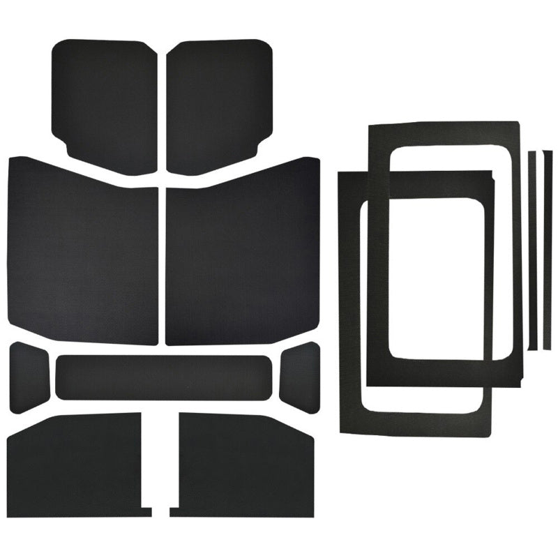 DEI 18-23 Jeep Wrangler JL 4-Door Boom Mat Complete Headliner Kit - 13 Piece - Black Leather Look Hard Top Accessories DEI