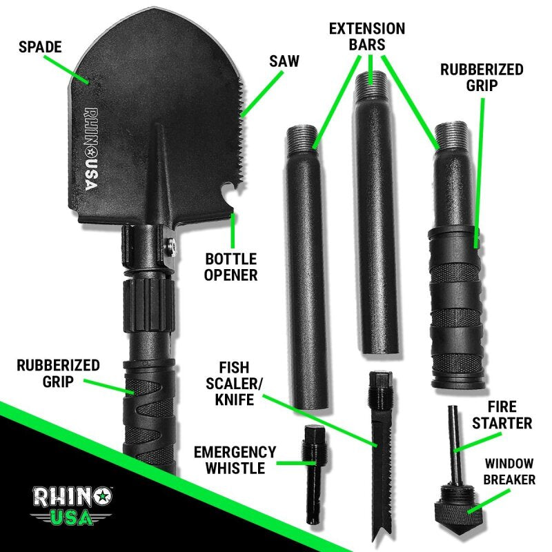 Rhino USA Ultimate Survival Shovel Camping Equipment Rhino USA