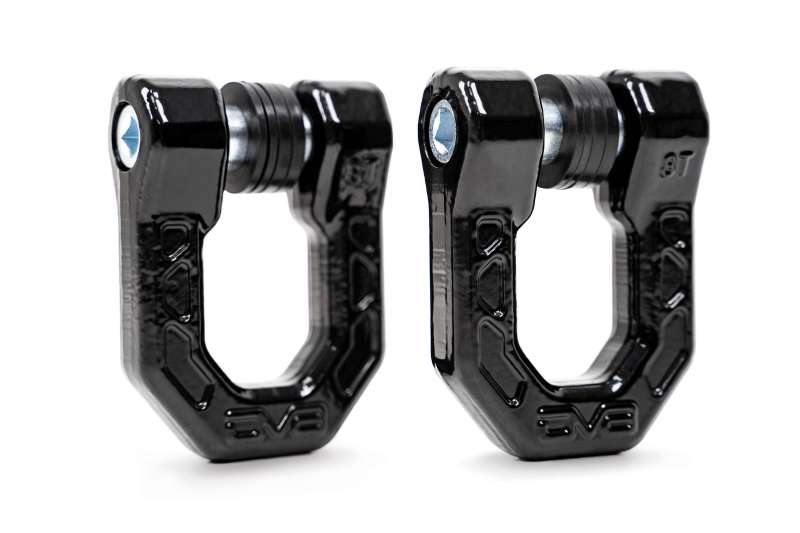 DV8 Offroad Elite Series D-Ring Shackles - Pair (Black) Bumper Accessories DV8 Offroad