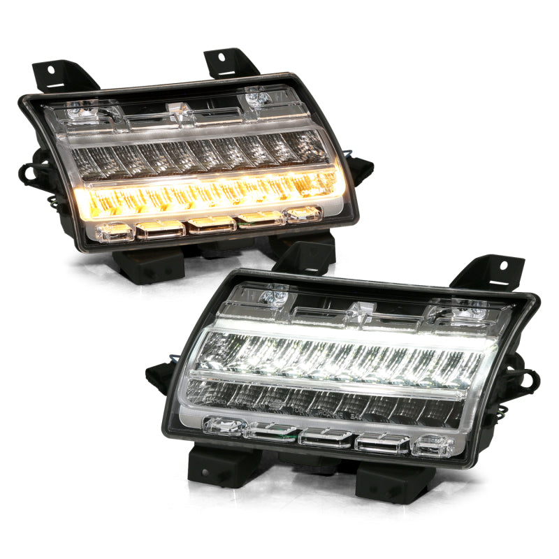 ANZO 18-19 Jeep Wrangler JL Halogen Chrome Clear w/ Sequential Signal Lights Corner ANZO
