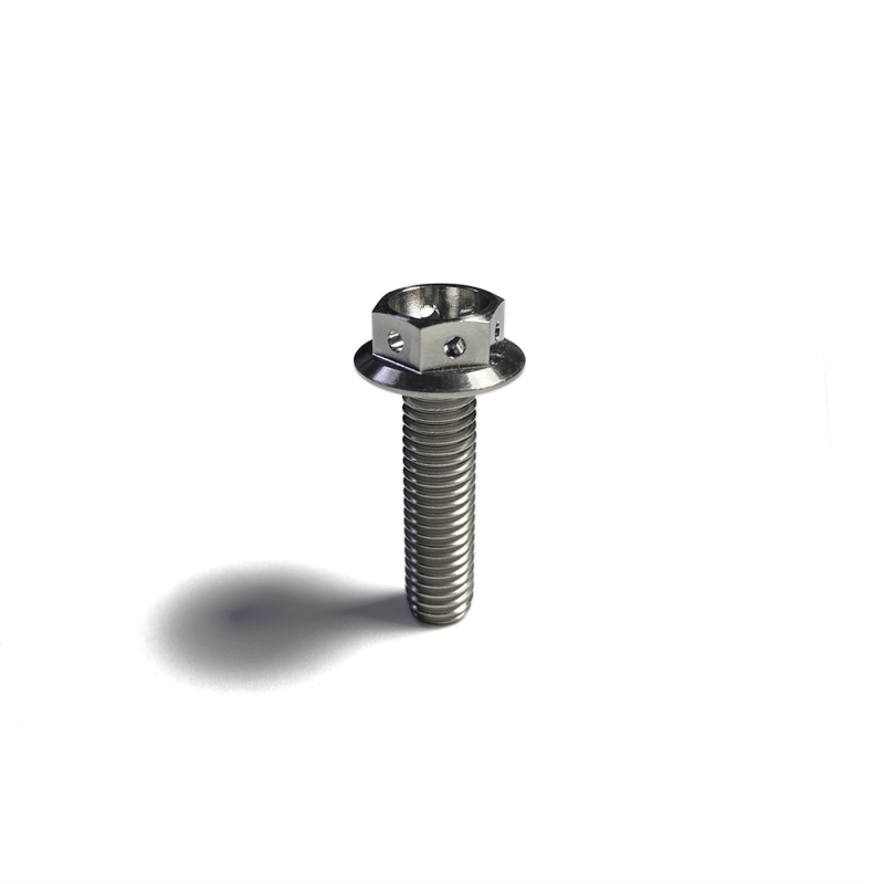 Ticon Industries Titanium Bolt Flanged M8x30x1.25TP 12mm 6pt Head Drilled Hardware - Singles Ticon