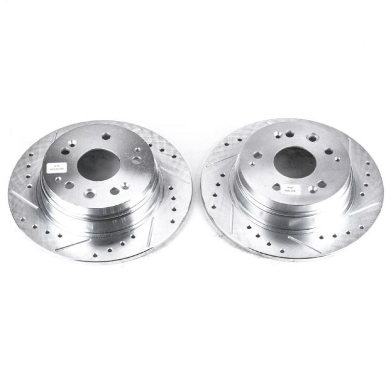 Power Stop 01-03 Acura CL Rear Evolution Drilled & Slotted Rotors - Pair Brake Rotors - Slot & Drilled PowerStop