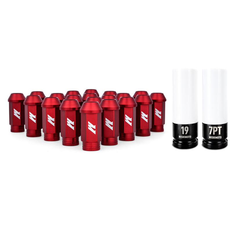 Mishimoto Aluminum Locking Lug Nuts 1/2 X 20 23pc Set Red Lug Nuts Mishimoto