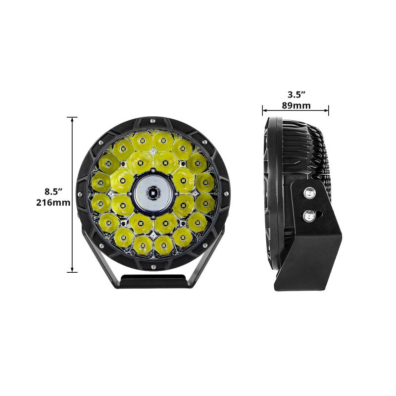 XK Glow Combo Beam Offroad Round Work Light Kit 2pc 9in 110W Light Accessories and Wiring XKGLOW