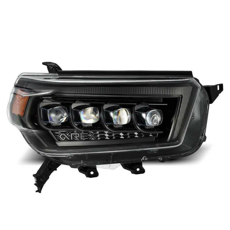 AlphaRex 10-13 Toyota 4Runner NOVA LED Proj Headlights Plank Style Alpha Black w/Seq Signal/DRL Headlights AlphaRex