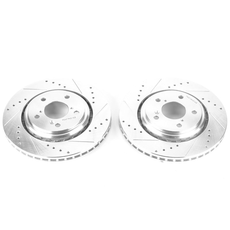 Power Stop 17-19 Acura MDX Front Evolution Drilled & Slotted Rotors - Pair Brake Rotors - Slot & Drilled PowerStop