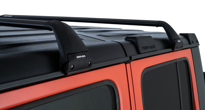 Rhino-Rack 07-22 Jeep Wrangler JK/JL 4 Door Hard Top Vortex SG 2 Bar Roof Rack - Black Roof Rack Rhino-Rack