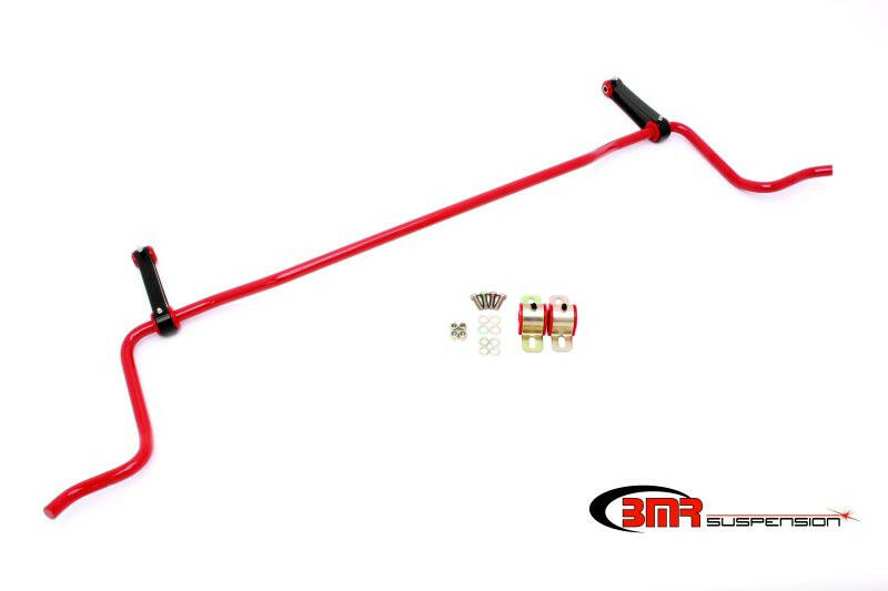 BMR 05-10 S197 Mustang Rear Solid 22mm Sway Bar Kit w/ Bushings & Billet Links - Red Sway Bars BMR Suspension