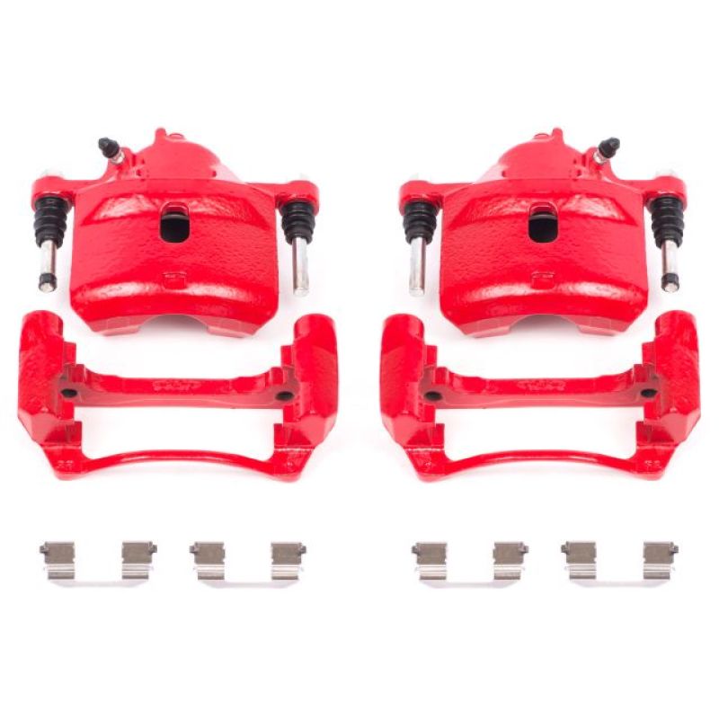 Power Stop 98-02 Honda Accord Front Red Calipers w/Brackets - Pair Brake Calipers - Perf PowerStop