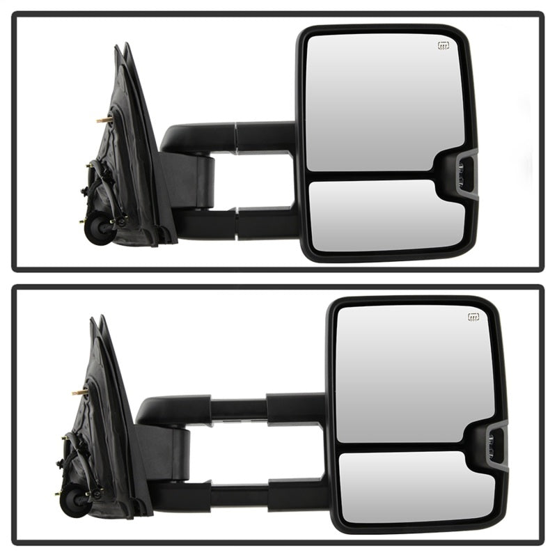 xTune Chevy Silverado 14-16 Heated Smoke LED Signal Telescoping Mirrors MIR-CSIL14S-G2-PWH-SM-SET Side Mirrors SPYDER