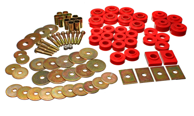 Energy 64-67 Buick Century/Regal/Grand National/Skylark/Special Red Body Mount Set Bushing Kits Energy Suspension