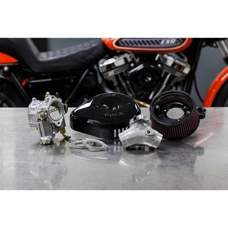S&S Cycle 84-99 BT Super G Carburetor & Stealth Air Cleaner Kit w/ Black Teardrop Air Intake Components S&S Cycle