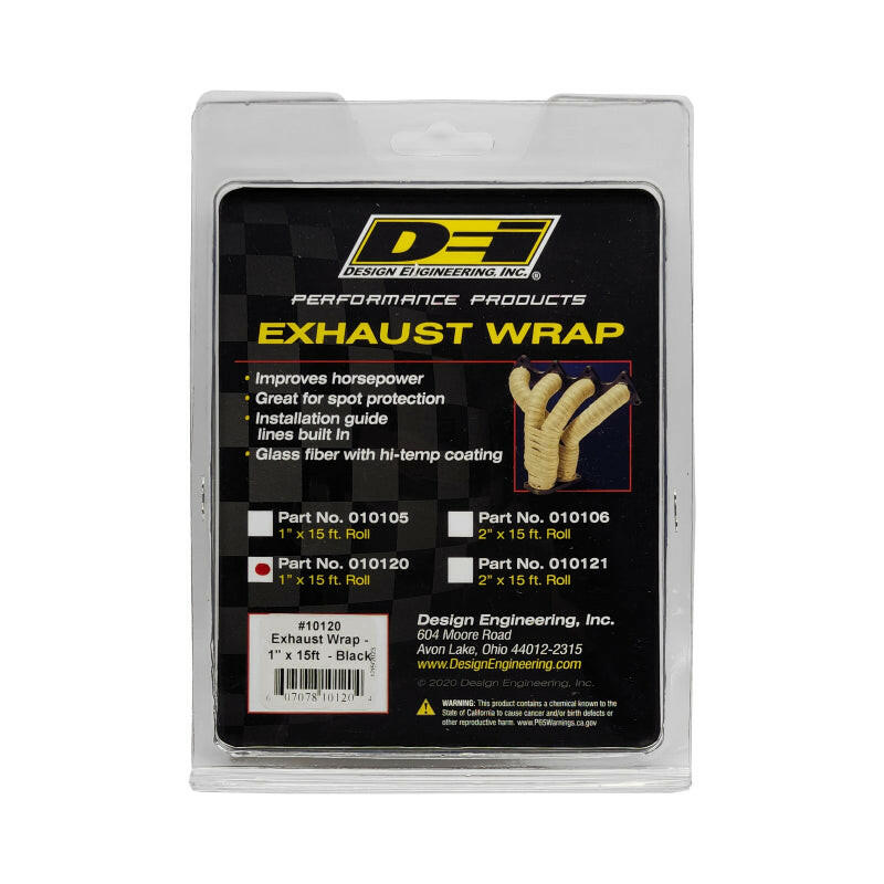 DEI Exhaust Wrap 1in x 15ft - Black Exhaust Wrap DEI