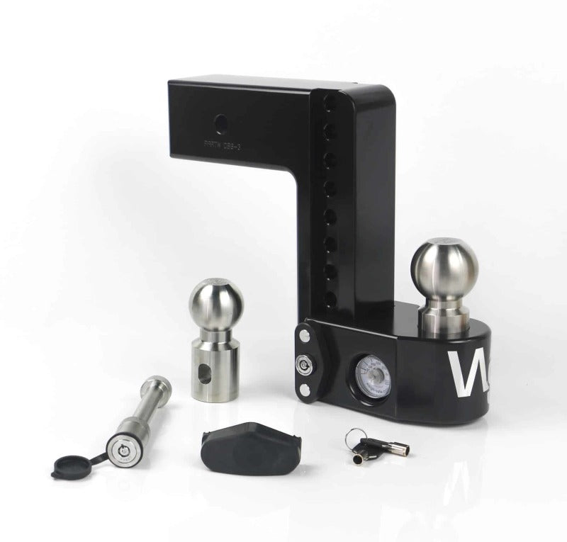 Weigh Safe 8in Drop Hitch w/Built-in Scale & 3in Shank (8K/21K GTWR) w/WS05 - Black Cerakote Hitch Ball Mounts Weigh Safe