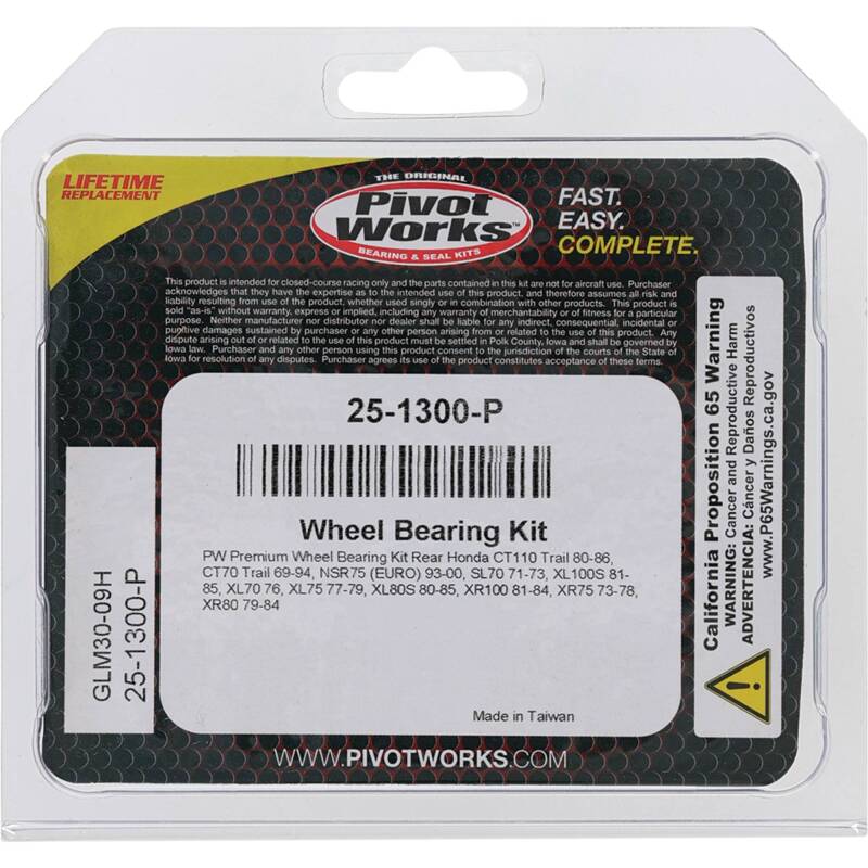 Pivot Works Honda Wheel Bearing Kit Premium Bearings Control Arms Pivot Works