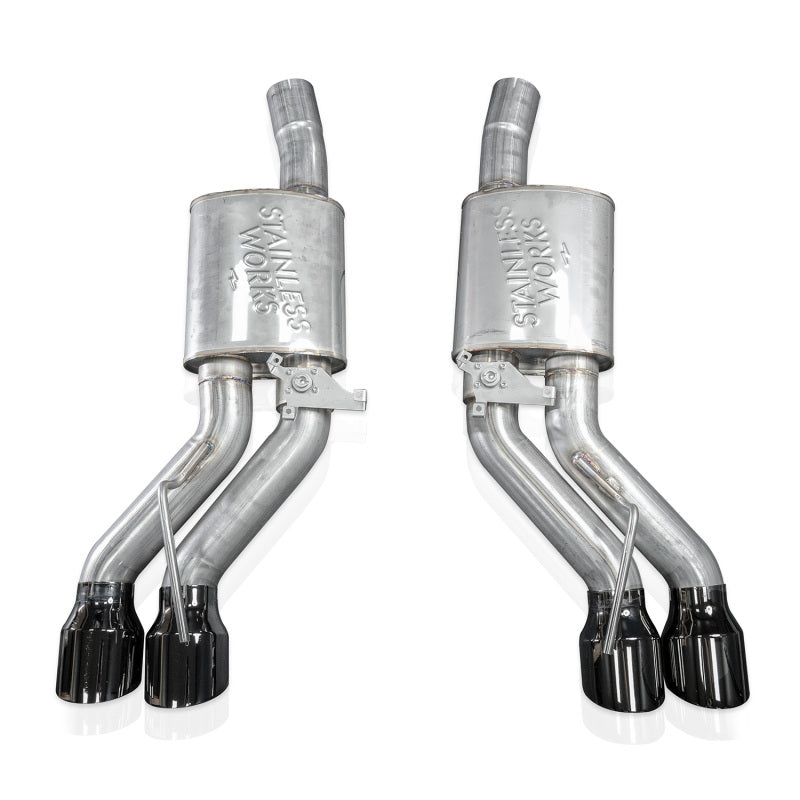 Stainless Works 22-25 Cadillac CT5-V Blackwing Axle Back Exhaust - Black Chrome Tips Axle Back Stainless Works