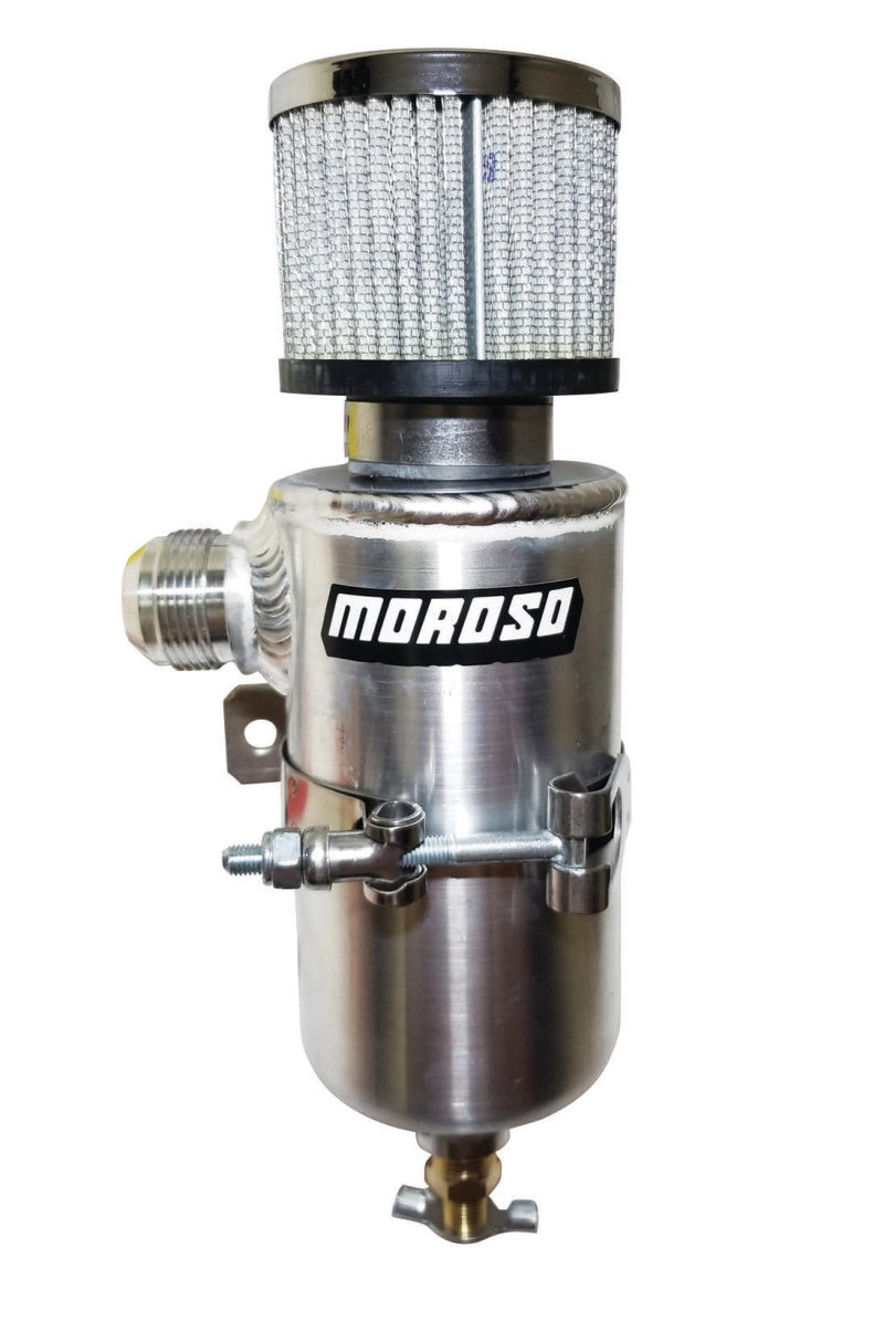 Moroso Breather Tank/Catch Can - 16An Male Fitting - Aluminum Oil Catch Cans Moroso