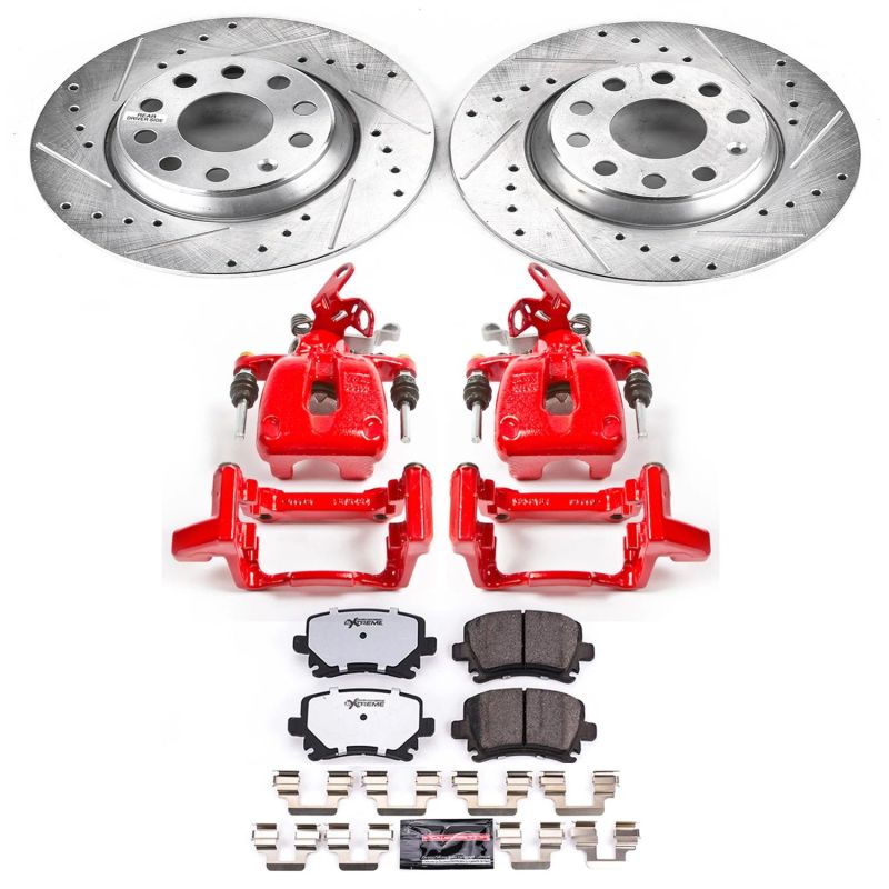 Power Stop 2009 Audi A3 Rear Z26 Street Warrior Brake Kit w/Calipers Brake Kits - Performance D&S PowerStop