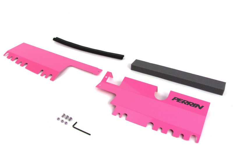PERRIN 15-21 Subaru WRX/STI Radiator Shroud (With OEM Intake Scoop) - Hyper Pink Radiator Shrouds Perrin Performance