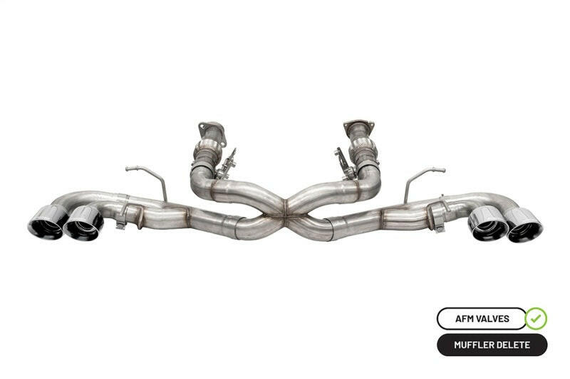 Corsa 20-25 Corvette C8 3in Xtreme Cat-Back Exhaust 4.5in Pol Quad Tips - Integrates stock AFM Valve Catback CORSA Performance