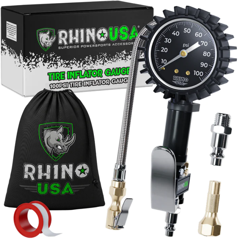 Rhino USA 100 Psi Analog Tire Inflator Gauge Gauges Rhino USA