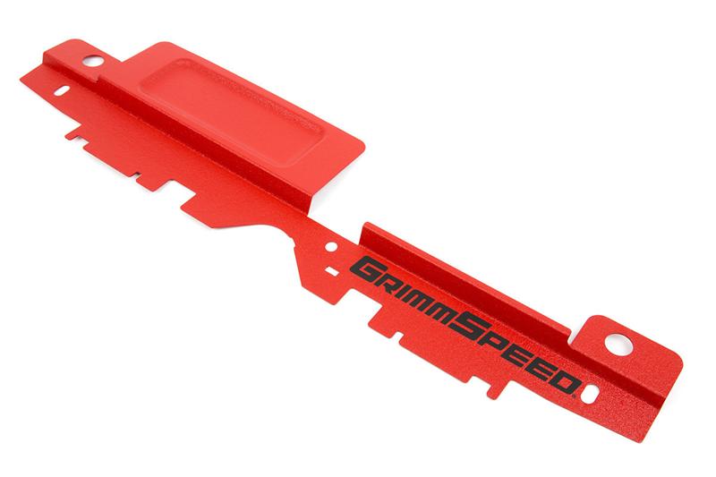 GrimmSpeed 05-09 Subaru Legacy/Outback Radiator Shroud w/Tool Tray - Textured Red Radiator Shrouds GrimmSpeed