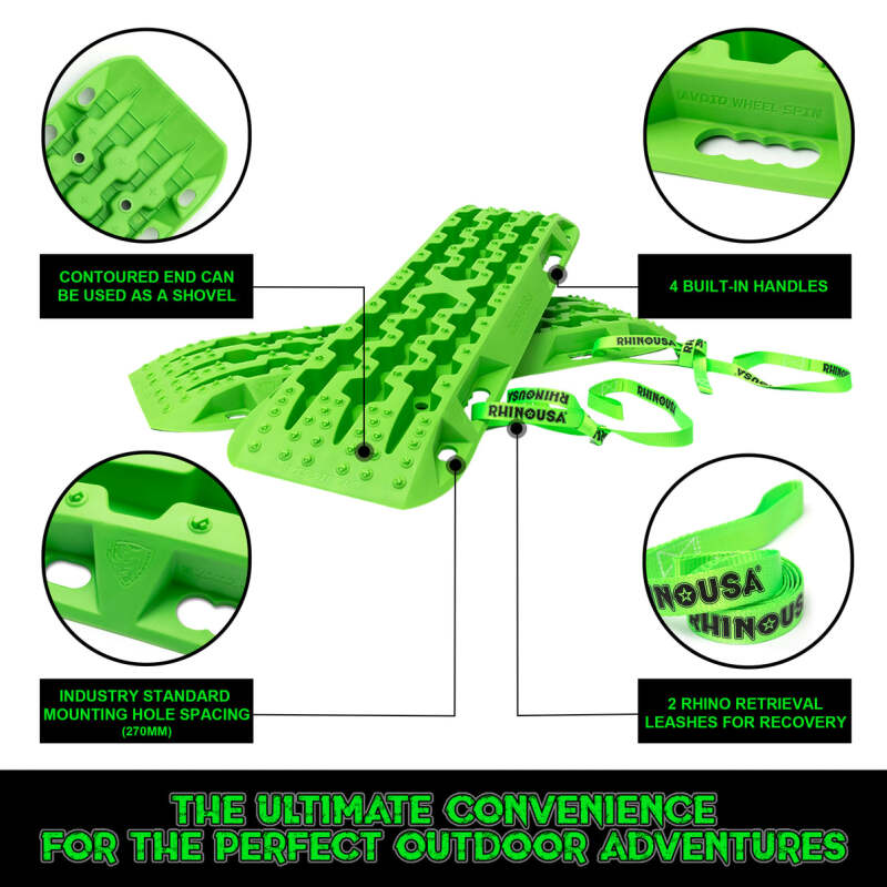 Rhino USA Recovery Traction Boards - Green (Pair) Recovery Boards Rhino USA