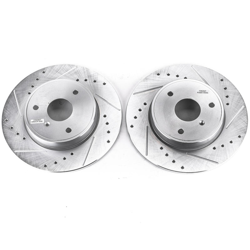 Power Stop 08-16 Smart Fortwo Front Evolution Drilled & Slotted Rotors - Pair Brake Rotors - Slot & Drilled PowerStop