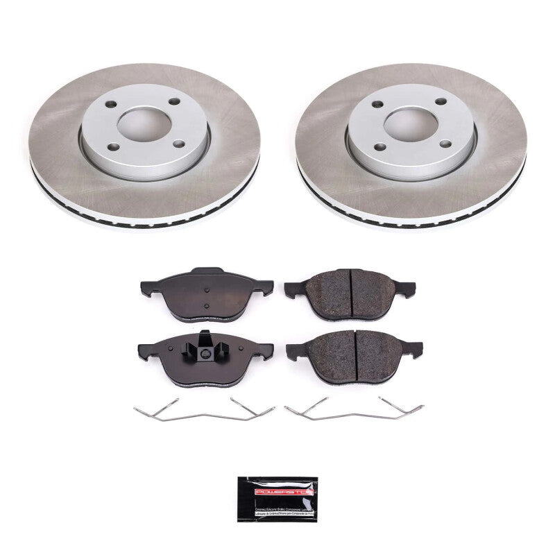 Power Stop 05-07 Ford Focus Front Semi-Coated Rotor Kit Brake Kits - Performance Blank PowerStop