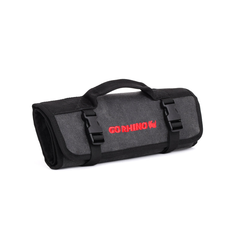 Go Rhino XVenture Gear Tool Wrench Roll - Large (4x4in. Closed) 12oz Waxed Canvas - Black Cargo Boxes & Bags Go Rhino