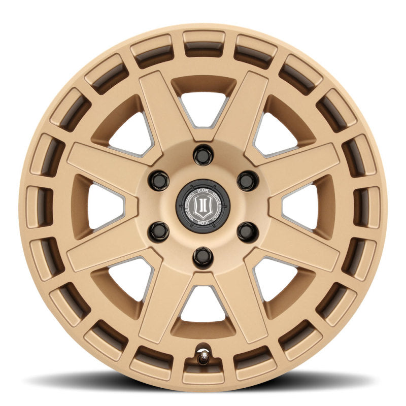 ICON Compass 17x8.5 5x5 -6mm Offset 4.5in BS Satin Brass Wheel Wheels - Cast ICON