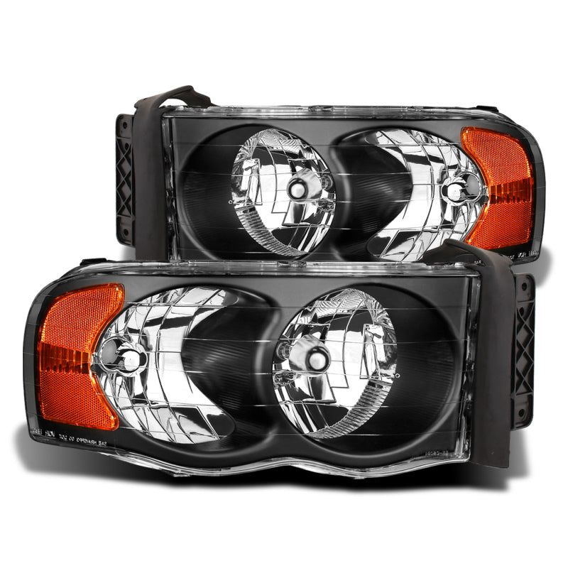 Raxiom 02-05 Dodge RAM 1500 Crystal Headlights- Black Housing (Clear Lens) Headlights Raxiom
