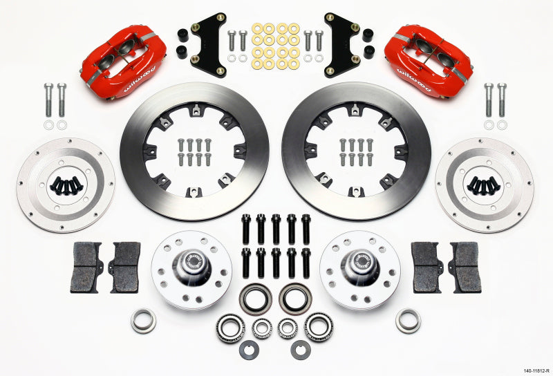 Wilwood Forged Dynalite Front Kit 12.19in Red 49-54 Chevy/53-62 Corvette (*Line Kit Needed*) Big Brake Kits Wilwood