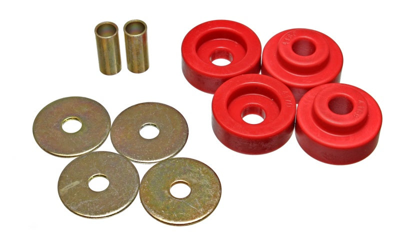 Energy Suspension 73-79 Chrysler B-Body Red Torsion Bar Crossmember Mount Bushing Set Bushing Kits Energy Suspension