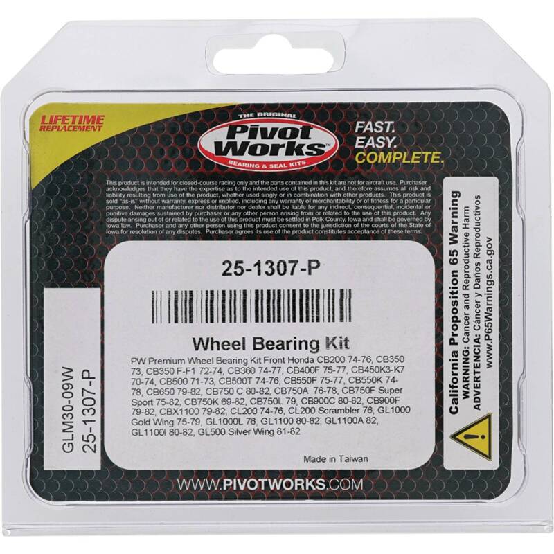 Pivot Works Honda Wheel Bearing Kit Premium Bearings Control Arms Pivot Works