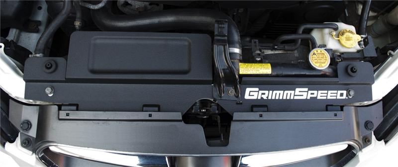 GrimmSpeed 05-09 Subaru Legacy/Outback Radiator Shroud w/Tool Tray - Textured Black Radiator Shrouds GrimmSpeed