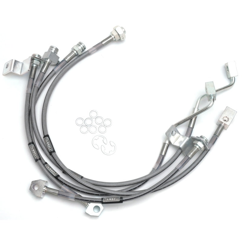 Russell Performance 99-06 Ford Excursion 4WD with 4in-5.5in lift Brake Line Kit Brake Line Kits Russell