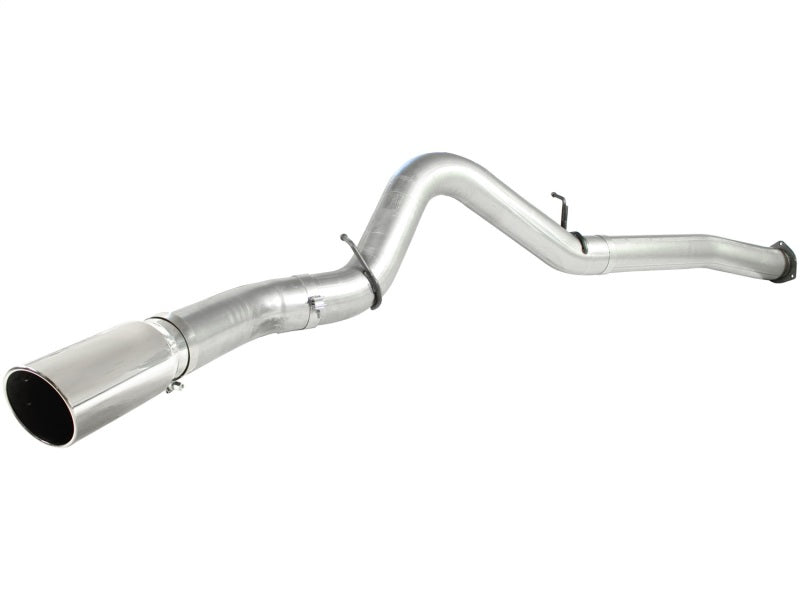 aFe ATLAS 5in DPF-Back Alum Steel Exhaust System Polished Tip GM Diesel Trucks 7.5-10 V8-6.6L td LMM DPF Back aFe