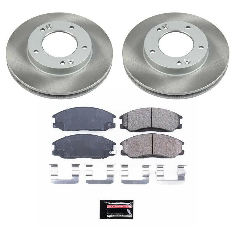 Power Stop 03-06 Kia Sorento Front Semi-Coated Rotor Kit Brake Kits - Performance Blank PowerStop