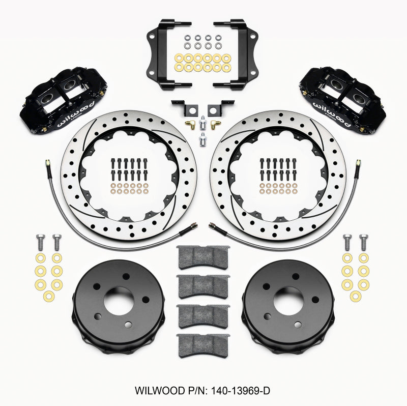 Wilwood Narrow Superlite 4R Rear Kit 12.88in Drilled 2007-up Jeep JK w/Lines Big Brake Kits Wilwood