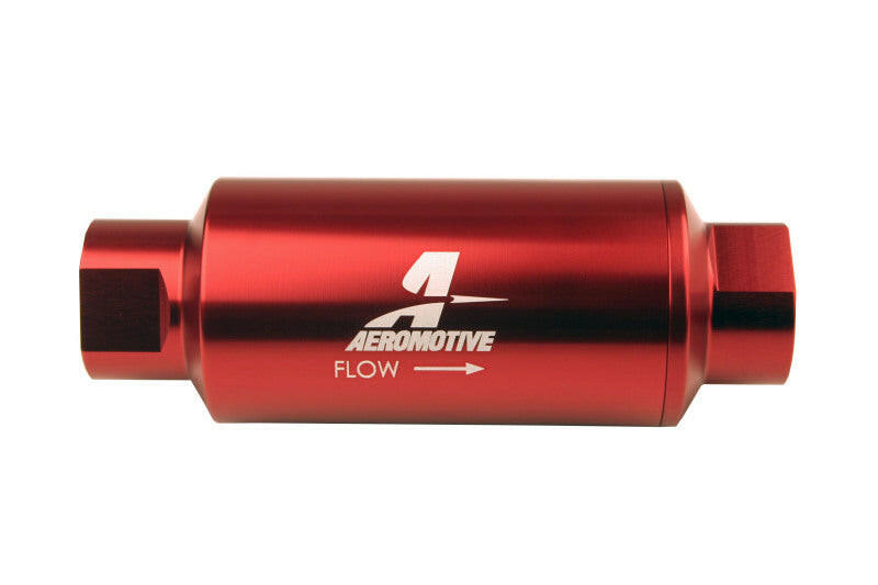 Aeromotive In-Line Filter - (AN-10) 10 Micron Microglass Element Red Anodize Finish Fuel Filters Aeromotive