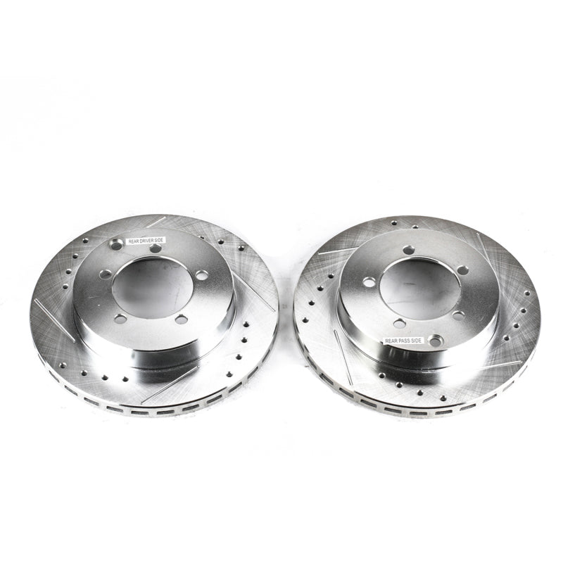 Power Stop 91-93 Dodge Stealth Rear Evolution Drilled & Slotted Rotors - Pair Brake Rotors - Slot & Drilled PowerStop