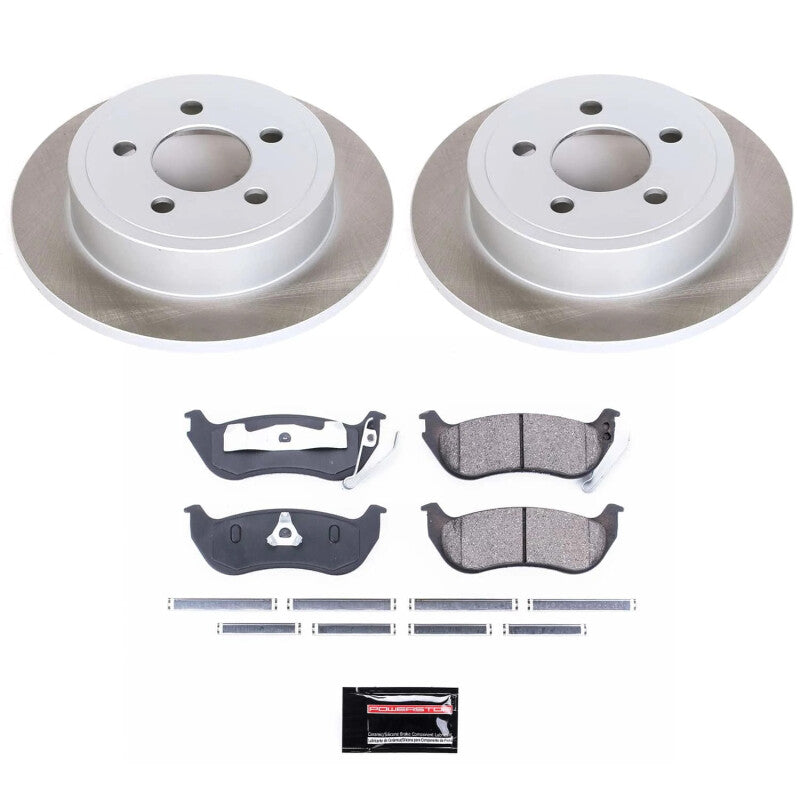 Power Stop 03-06 Jeep Wrangler Rear Semi-Coated Rotor Kit Brake Kits - Performance Blank PowerStop