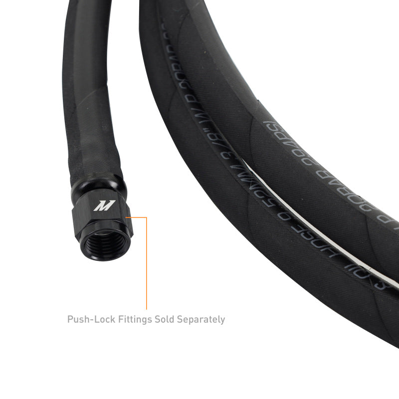Mishimoto Push Lock Hose, Black, -6AN, 120in Length Hoses Mishimoto