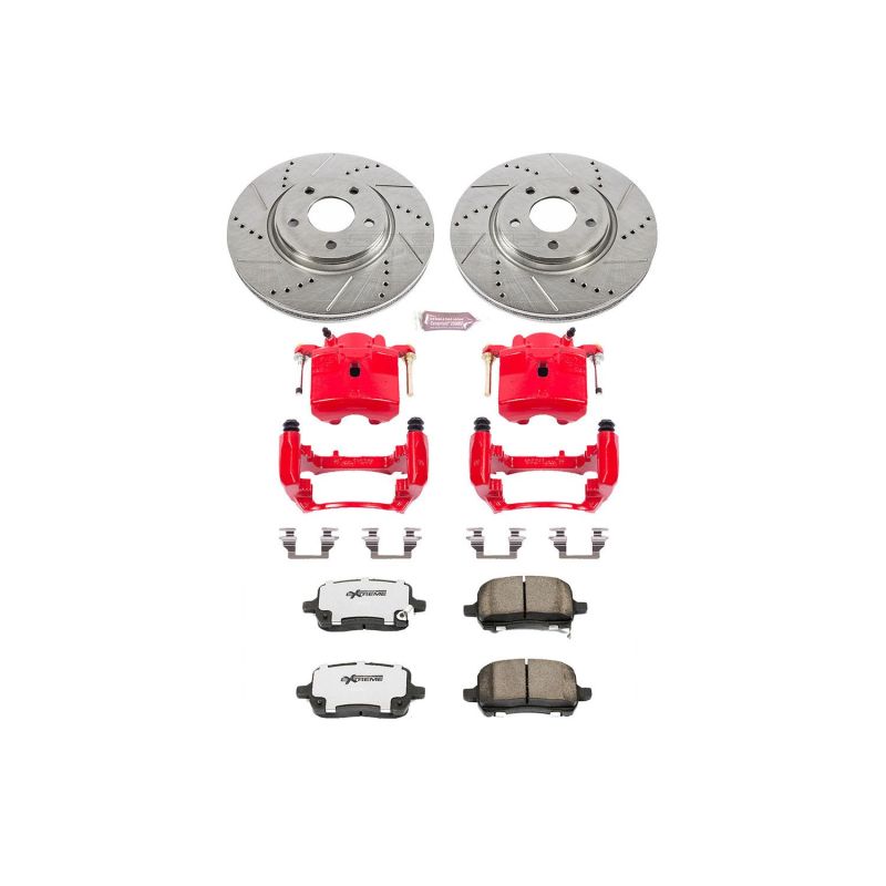 Power Stop 04-08 Chevrolet Malibu Front Z26 Street Warrior Brake Kit w/Calipers Brake Kits - Performance D&S PowerStop